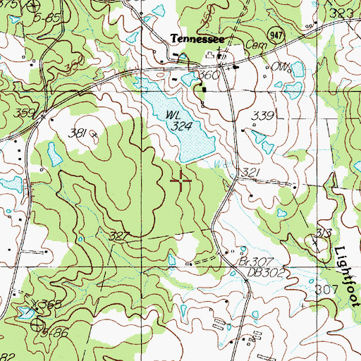 Topographic Map of Neel Lake Dam, TX