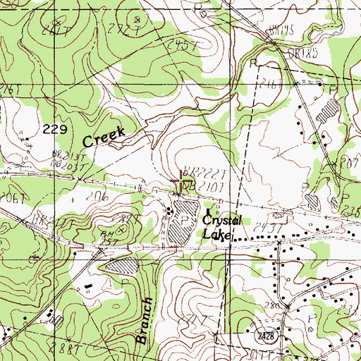 Topographic Map of Whiddon Lake Dam, TX