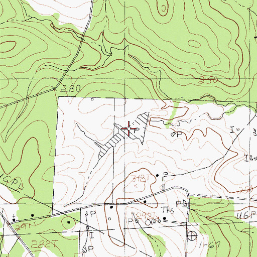 Topographic Map of Alexander Lake, TX