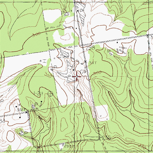 Topographic Map of Calhoun Lake Dam, TX