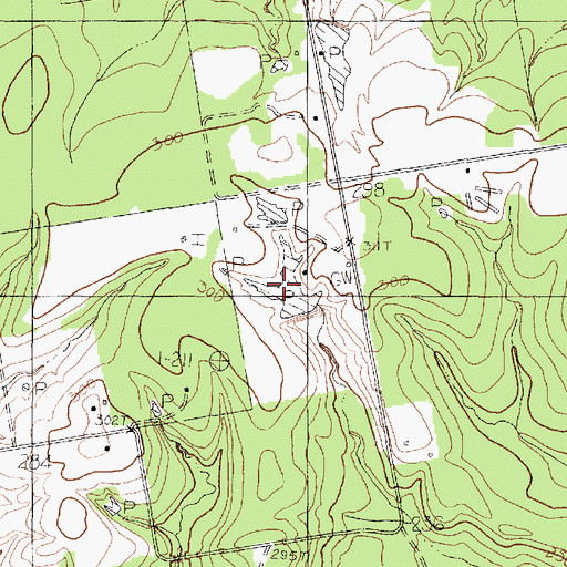Topographic Map of Calhoun Lake, TX