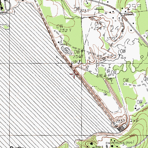 Topographic Map of Murvaul Bayou Reservoir, TX