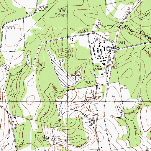 Topographic Map of Panola Lake Dam, TX