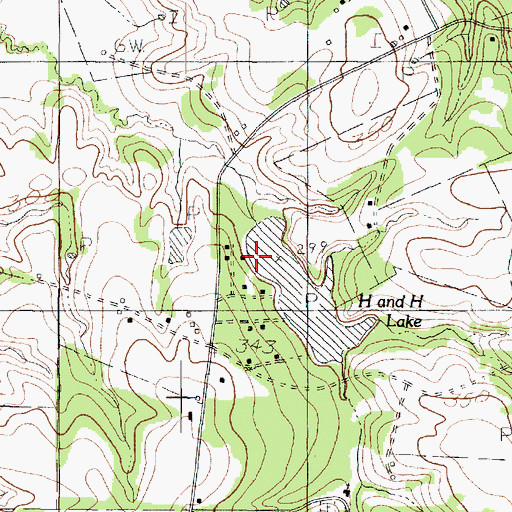 Topographic Map of 3-H Lake Dam, TX