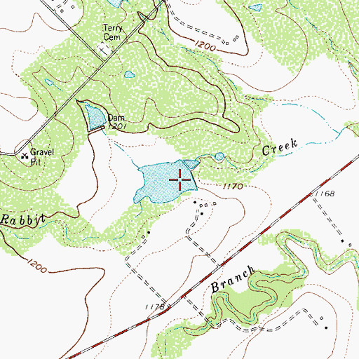 Topographic Map of Ratliff Lake Dam, TX