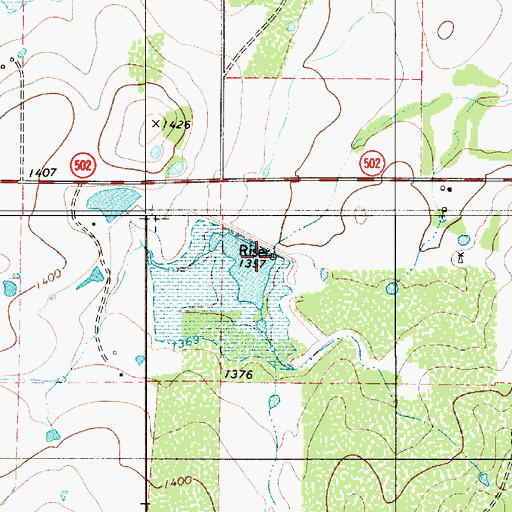Topographic Map of Soil Conservation Service Site 9 Dam, TX