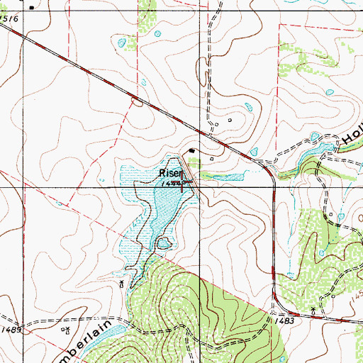 Topographic Map of Soil Conservation Service Site 2 Dam, TX