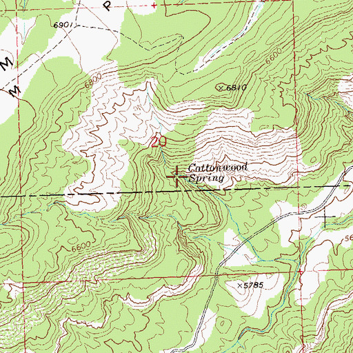 Topographic Map of Cottonwood Spring, CO