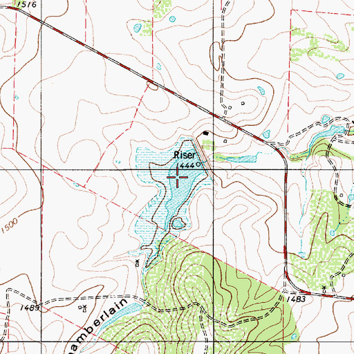 Topographic Map of Soil Conservation Service Site 2 Reservoir, TX