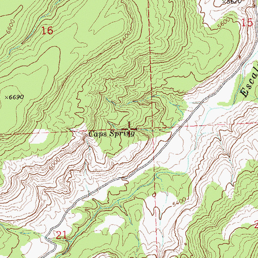 Topographic Map of Caps Spring, CO
