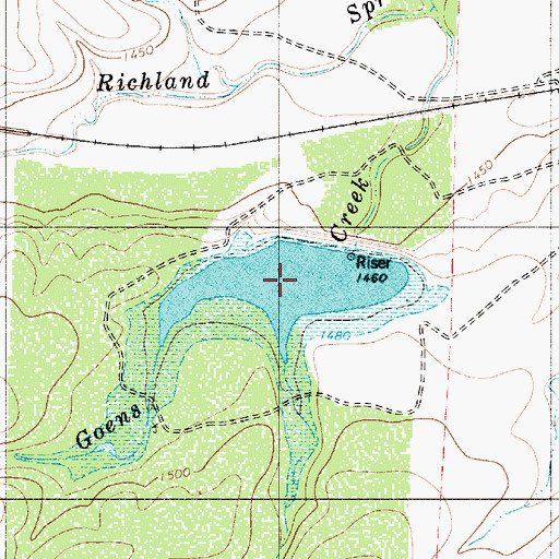Topographic Map of Soil Conservation Service Site 7 Reservoir, TX
