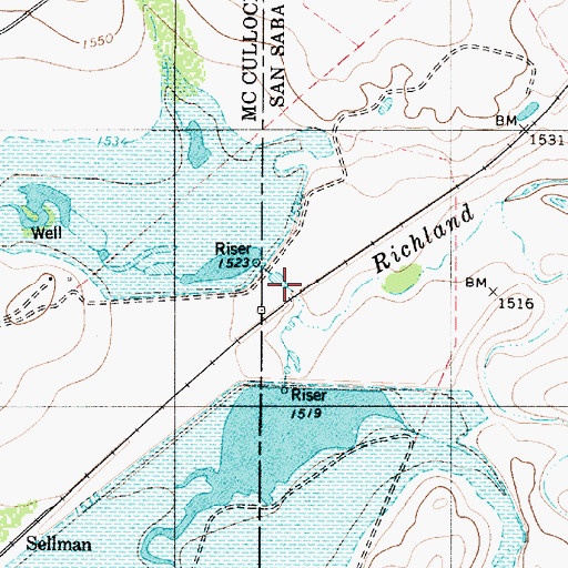 Topographic Map of Soil Conservation Service Site 3 Dam, TX