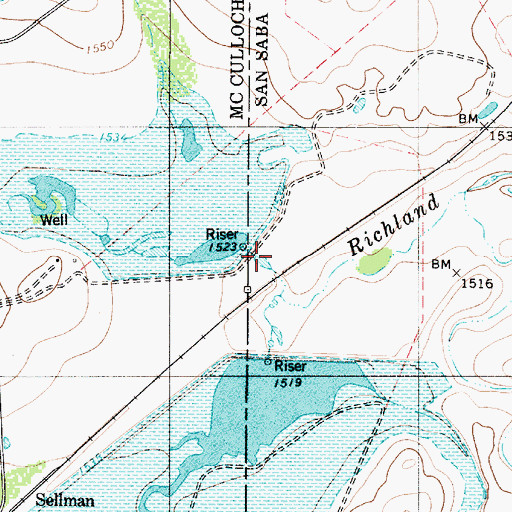 Topographic Map of Soil Conservation Service Site 3 Reservoir, TX