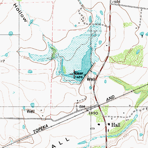 Topographic Map of Soil Conservation Service Site 5 Reservoir, TX