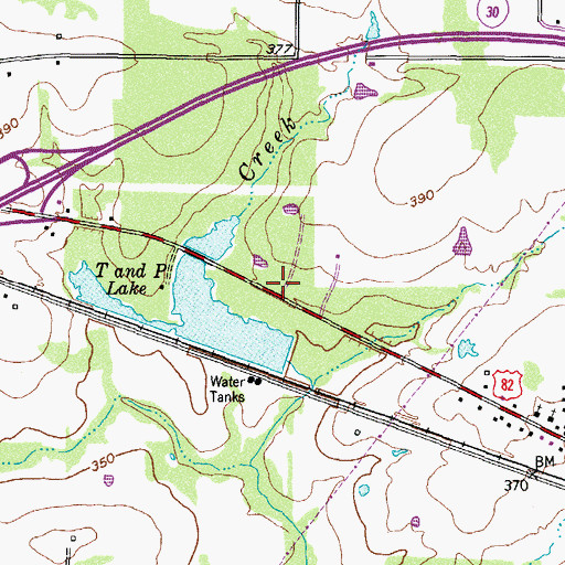 Topographic Map of Old Tand P Lake, TX