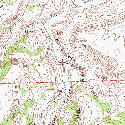 Topographic Map of Potter Creek, CO