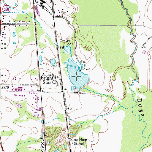 Topographic Map of Gifford Hill Lake, TX