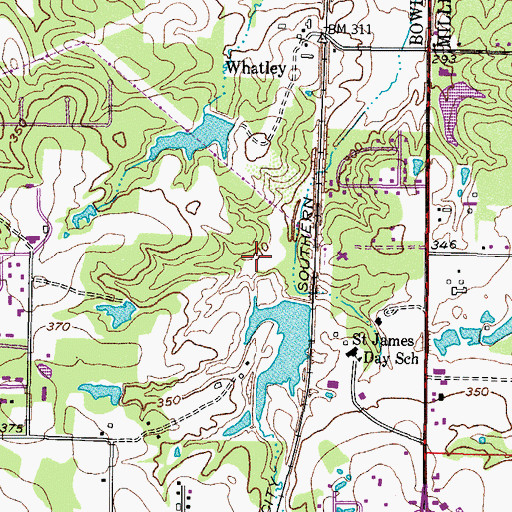 Topographic Map of Wright Lake Dam, TX