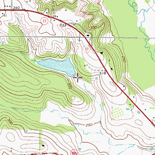 Topographic Map of Mays Lake Dam, TX