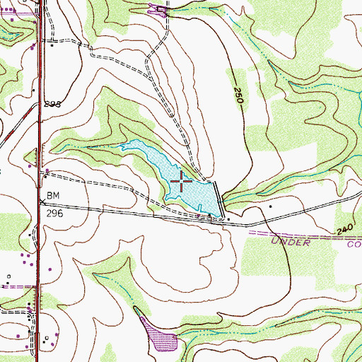 Topographic Map of Caver Lake, TX
