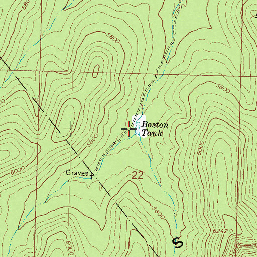 Topographic Map of Boston Tank, AZ