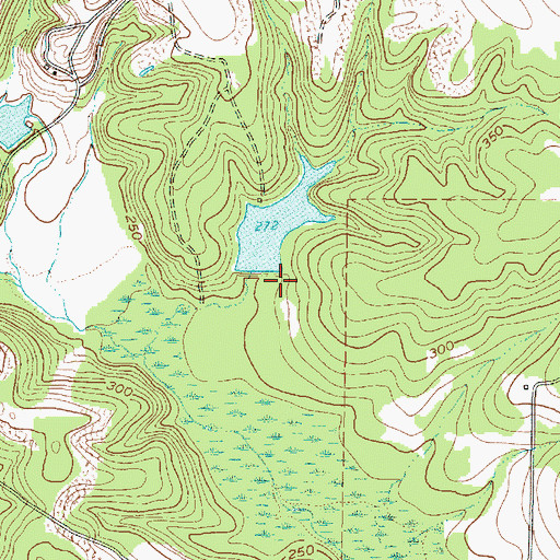 Topographic Map of Hall Lake Number 2 Dam, TX