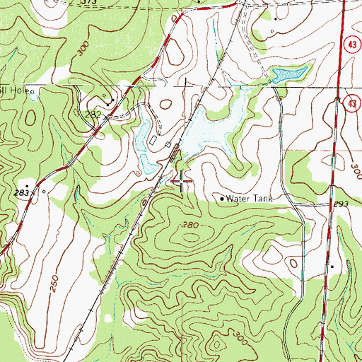 Topographic Map of Grogan Dam, TX