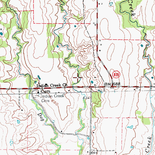 Topographic Map of Soil Conservation Service Site 39 Dam, TX