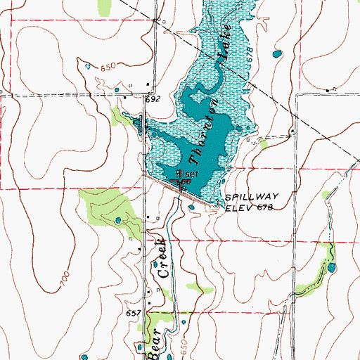 Topographic Map of Soil Conservation Service Site 45 Dam, TX