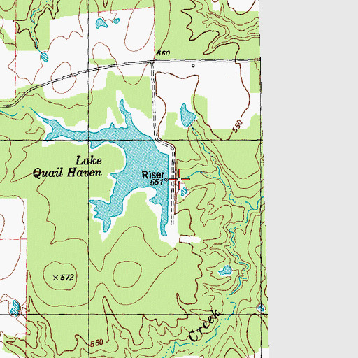 Topographic Map of Lake Quail Haven Dam, TX