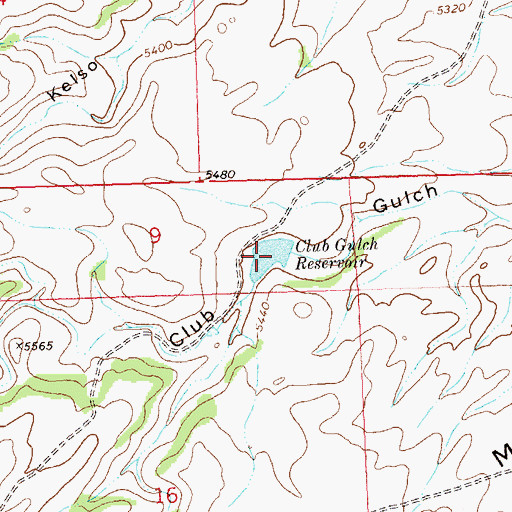 Topographic Map of Club Gulch Reservoir, CO