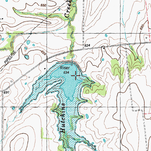 Topographic Map of Soil Conservation Service Site 5 Dam, TX