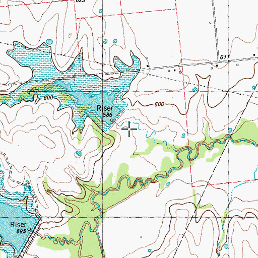 Topographic Map of Soil Conservation Service Site 8 Reservoir, TX