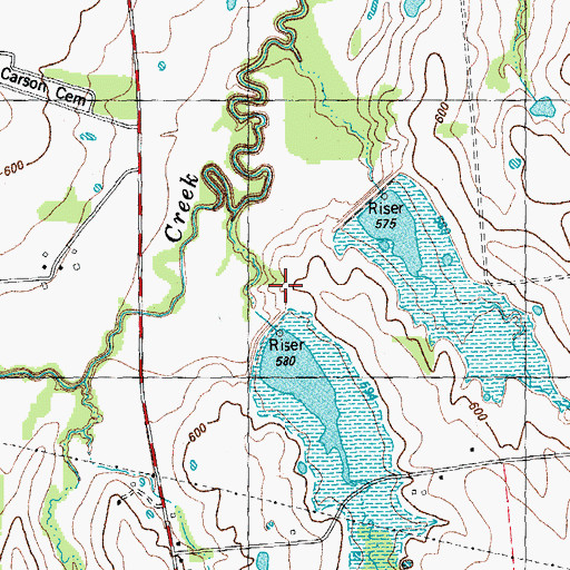 Topographic Map of Soil Conservation Service Site 10 Reservoir, TX