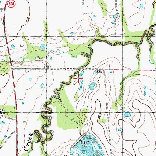 Topographic Map of Soil Conservation Service Site 11 Reservoir, TX