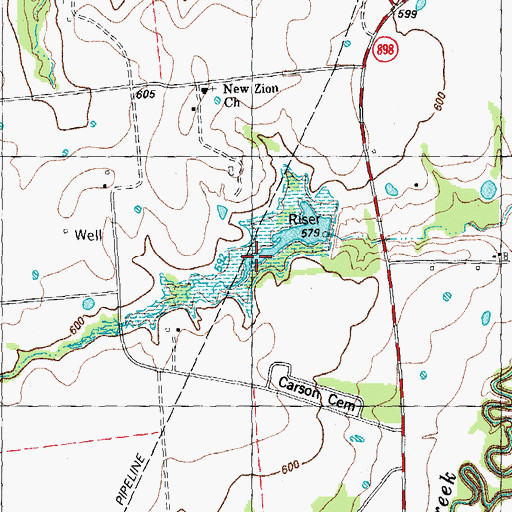 Topographic Map of Soil Conservation Service Site 12 Dam, TX
