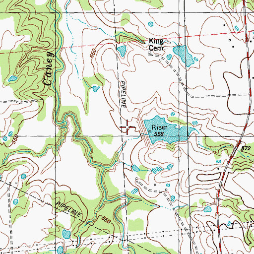 Topographic Map of Soil Conservation Service Site 13 Reservoir, TX