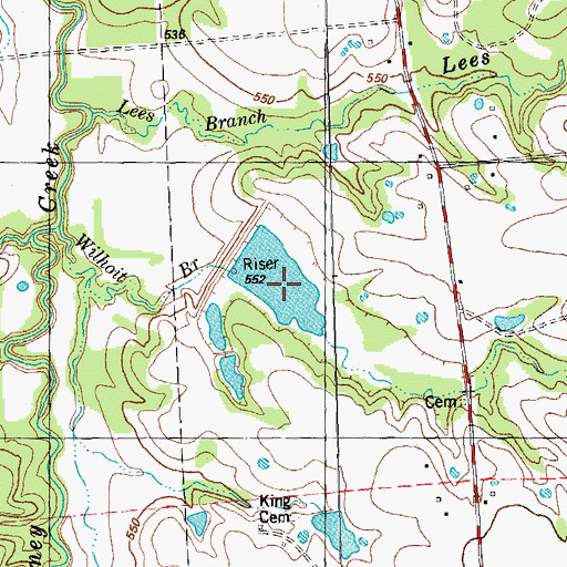 Topographic Map of Soil Conservation Service Site 14 Dam, TX