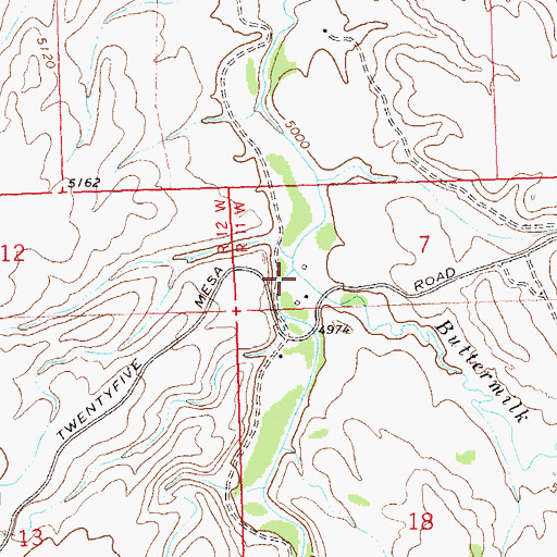 Topographic Map of Buttermilk Creek, CO