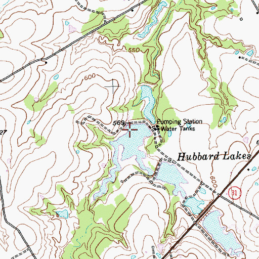 Topographic Map of Hubbard Lake Number 4 Dam, TX