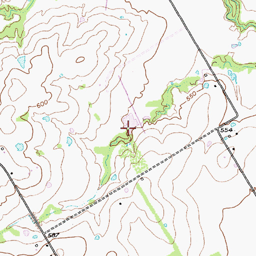 Topographic Map of Soil Conservation Service Site 2 Dam, TX