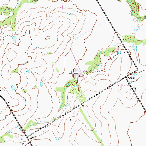 Topographic Map of Soil Conservation Service Site 2 Reservoir, TX