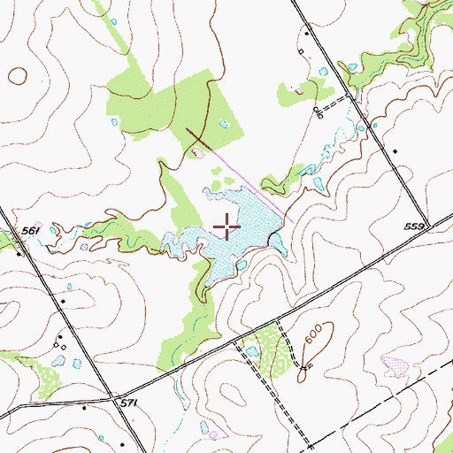 Topographic Map of Soil Conservation Service Site 3 Reservoir, TX