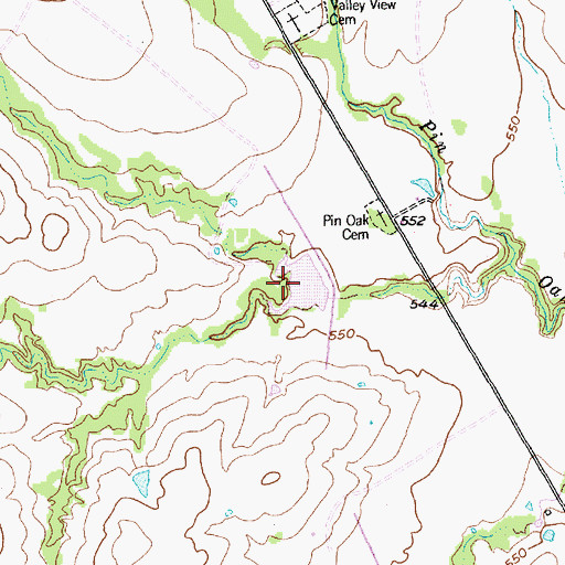 Topographic Map of Soil Conservation Service Site 1 Reservoir, TX