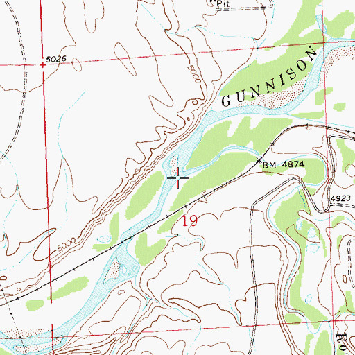 Topographic Map of Roubideau Creek, CO