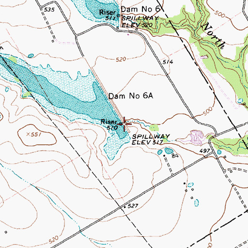 Topographic Map of Soil Conservation Service Site 6a Reservoir, TX