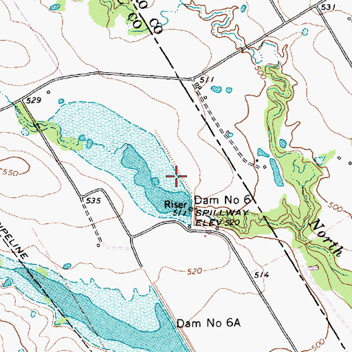 Topographic Map of Soil Conservation Service Site 6 Dam, TX