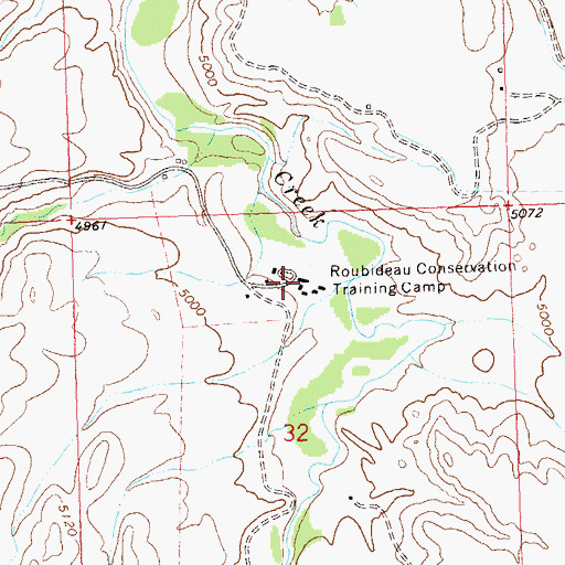 Topographic Map of Roubideau Conservation Training Camp, CO