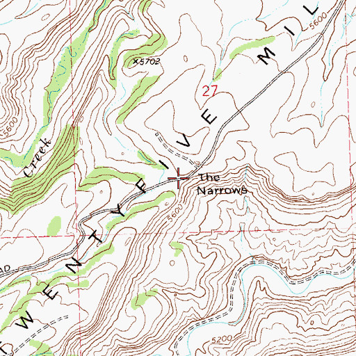 Topographic Map of The Narrows, CO