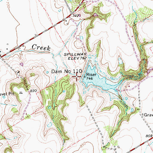 Topographic Map of Soil Conservation Service Site 72-A Reservoir, TX
